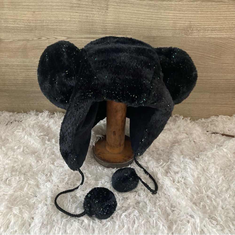 Disney Tokyo Minnie/Mickey Fuzzy Ear Hat with Pom Poms